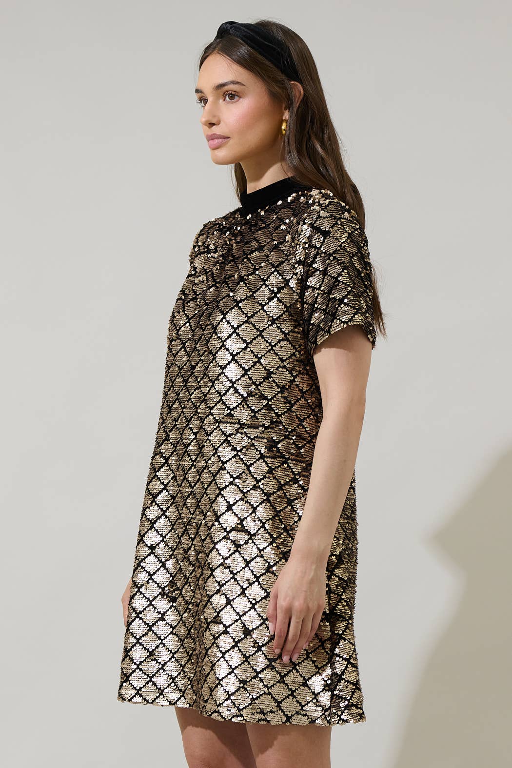 Nova Sequin Back Bow Mini Dress