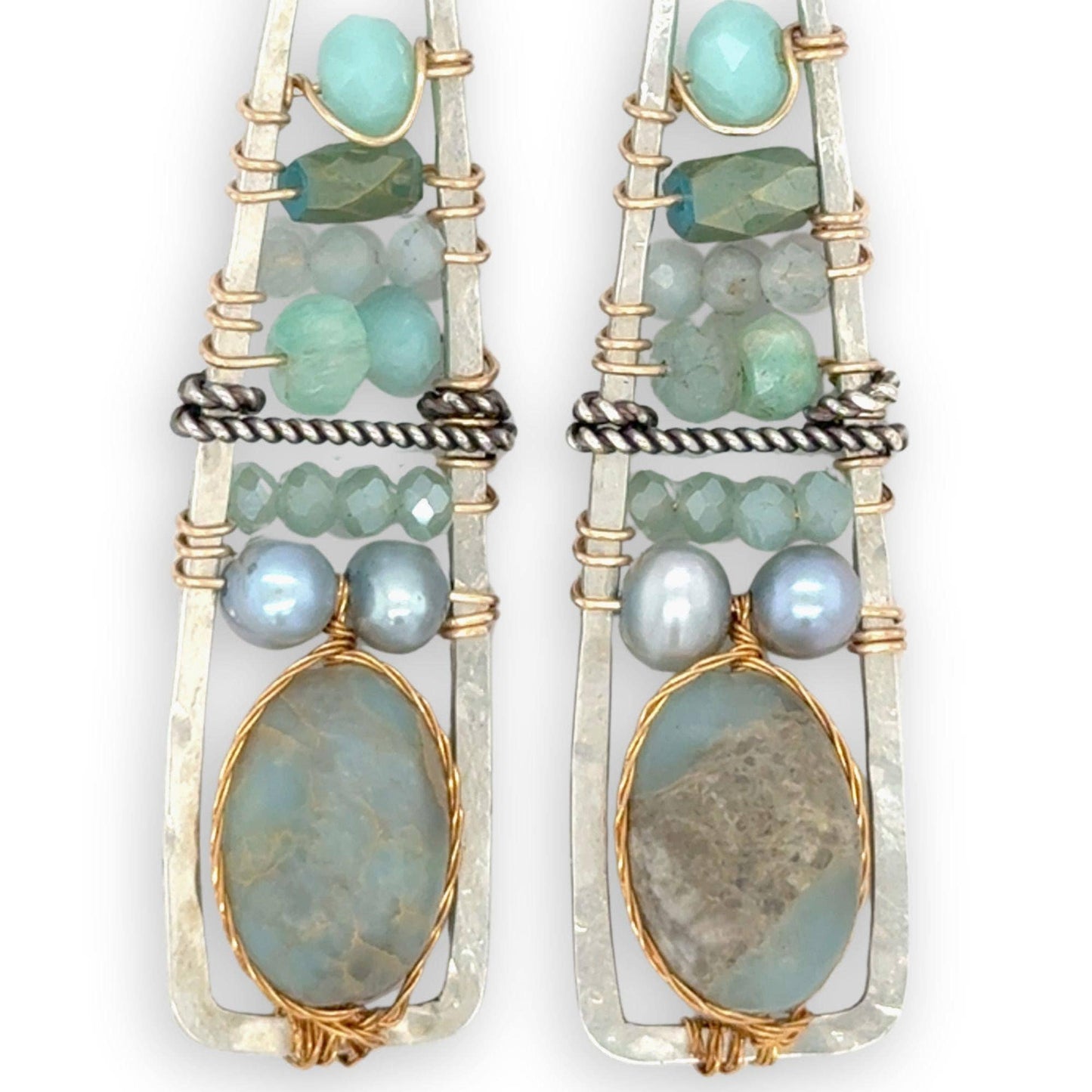 Tall Stack of Terra Verde Earrings