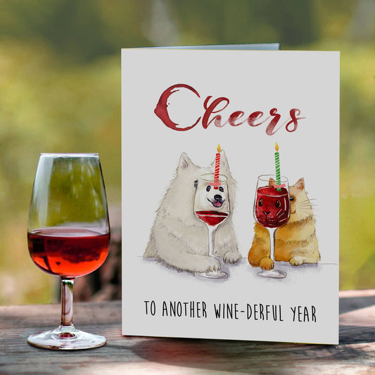 Cheers Wine-derful Year - Funny Birthday Card