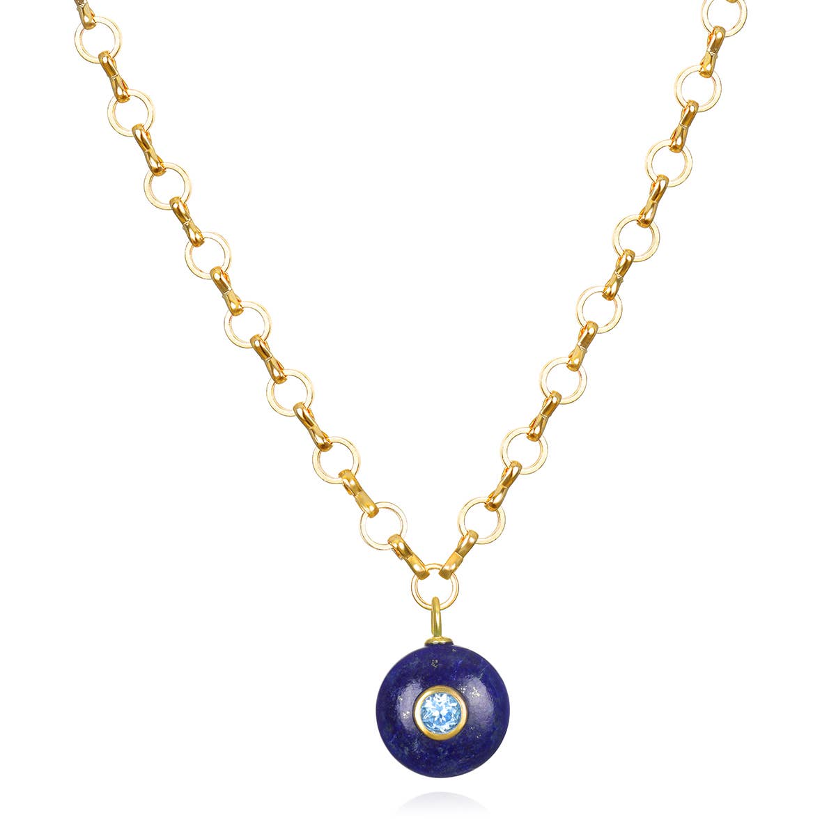 Lapis & Blue Topaz Petite Loop Necklace