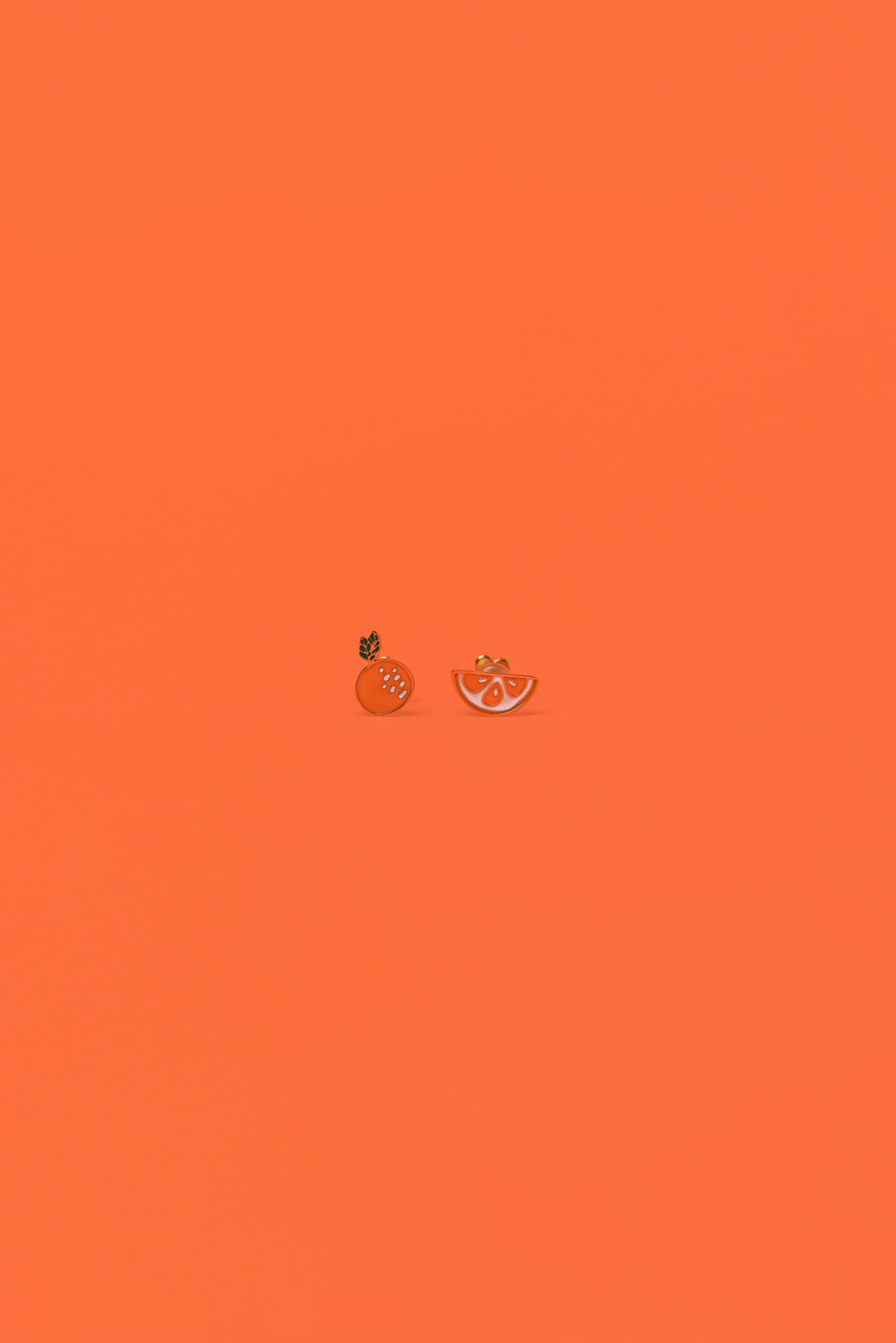 Orange Flat Back Kids Earrings