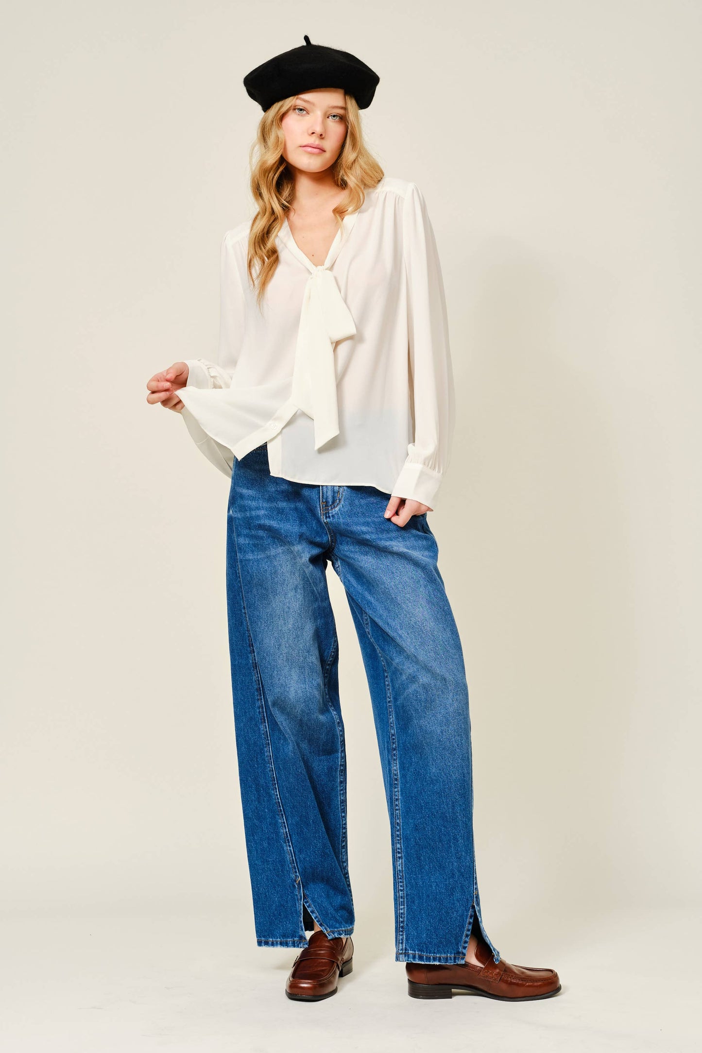 Romantic Tie Sheer Blouse