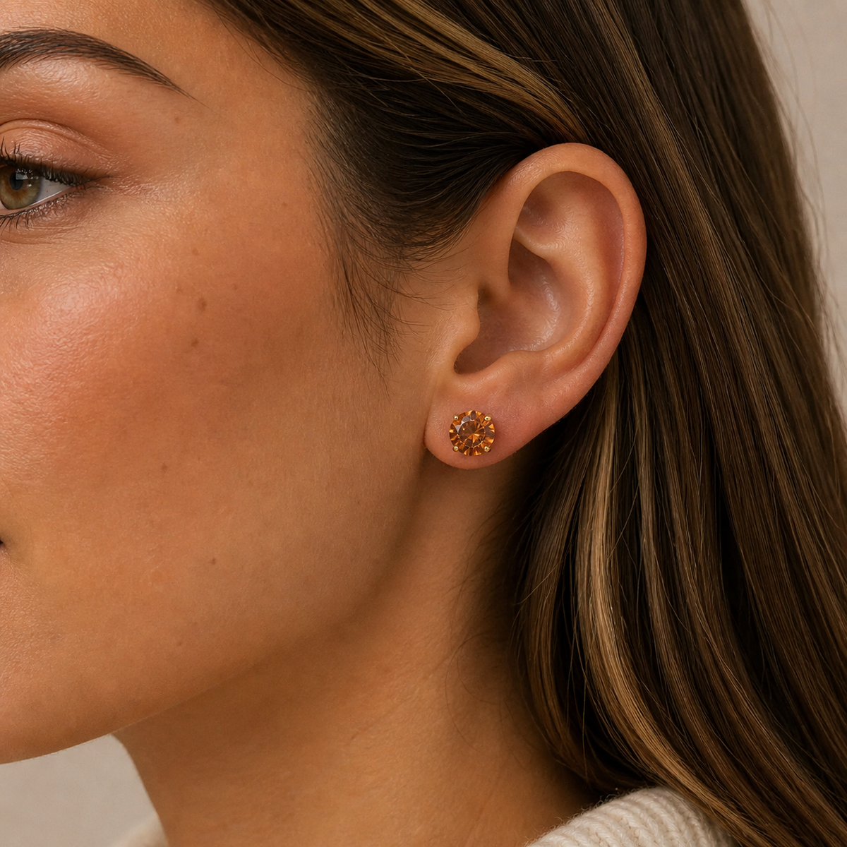 Coffee & Gold Earrings