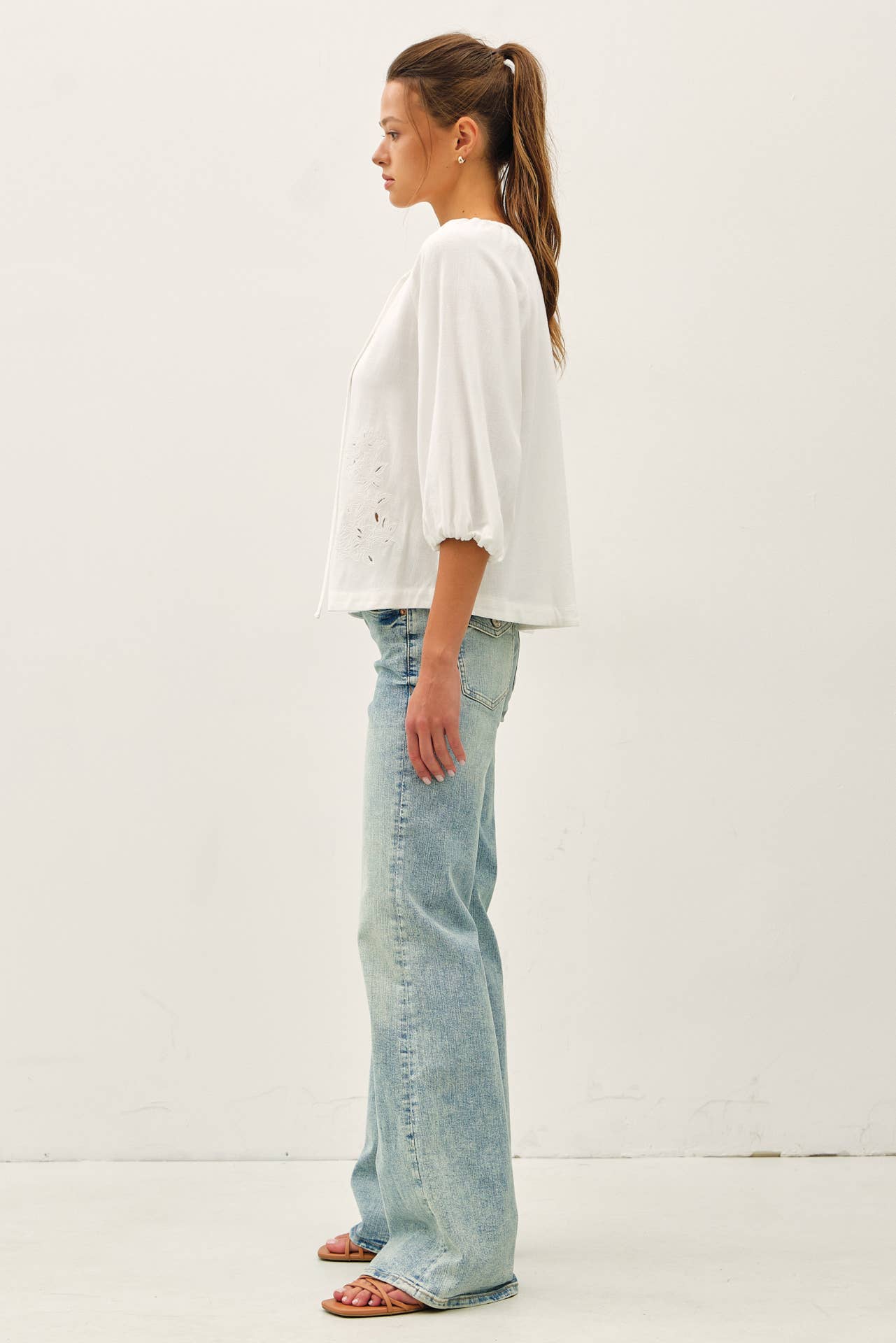 Boho Charm Embroidered Peasant Top