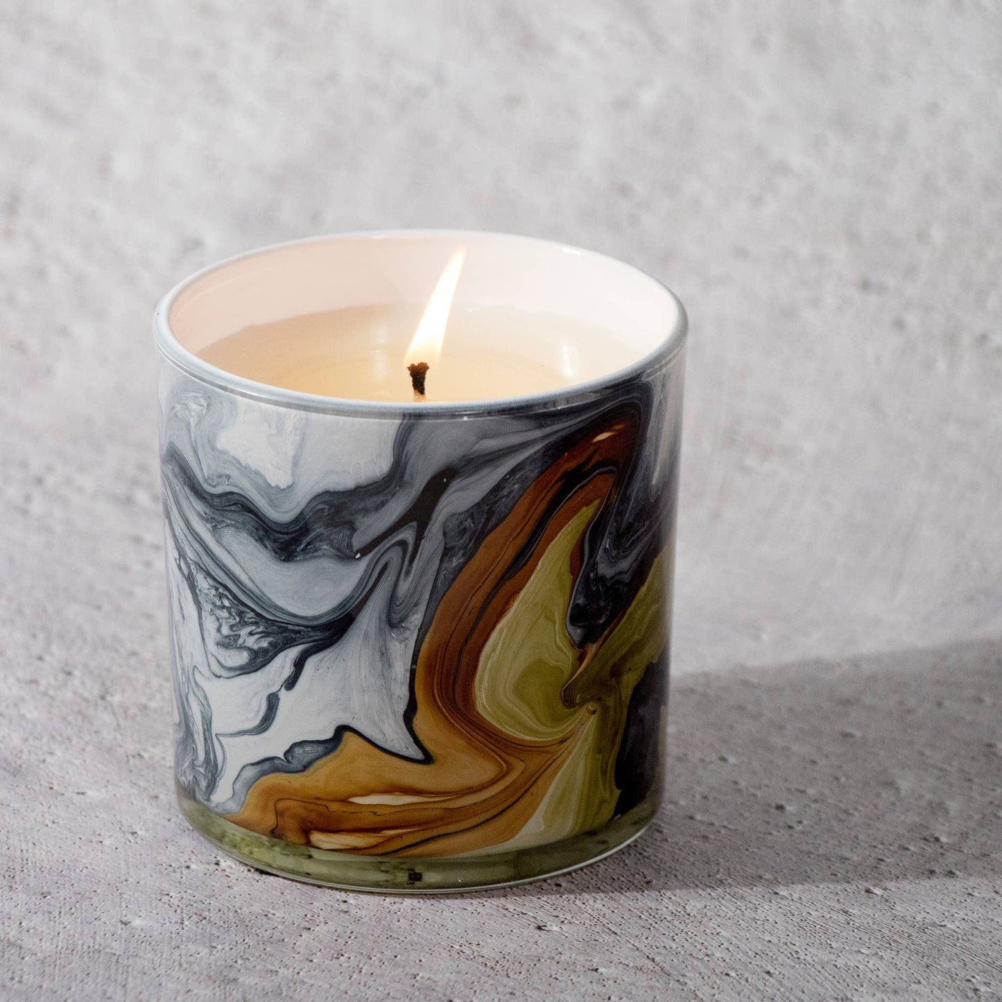 Palo Santo & Rose Swirl Glass Candle