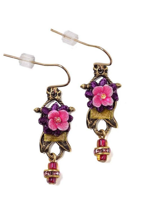 Pink Rose Earrings