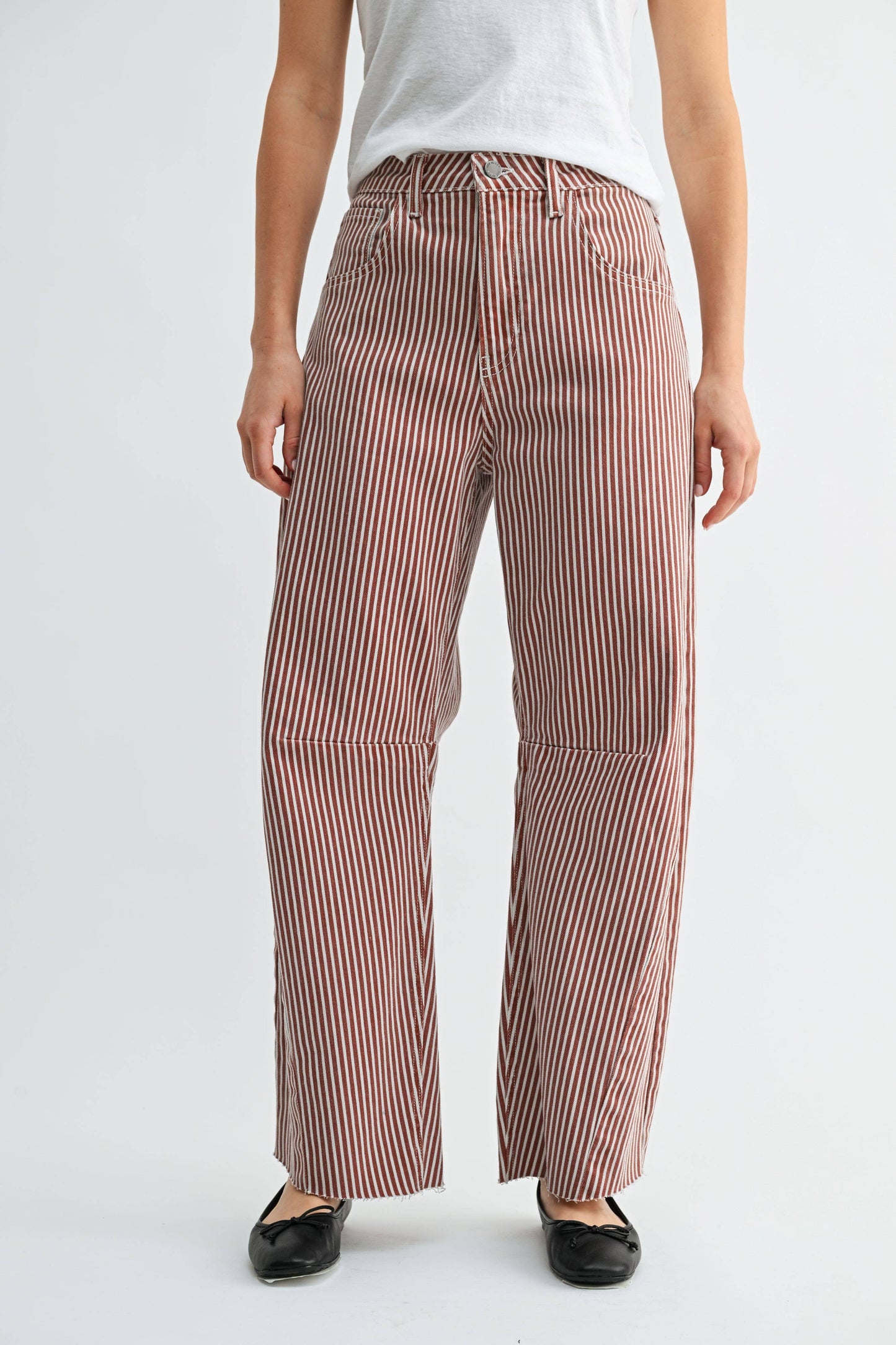 JUST BLACK DENIM - Spice Brown Barrel Jean w/ Seams