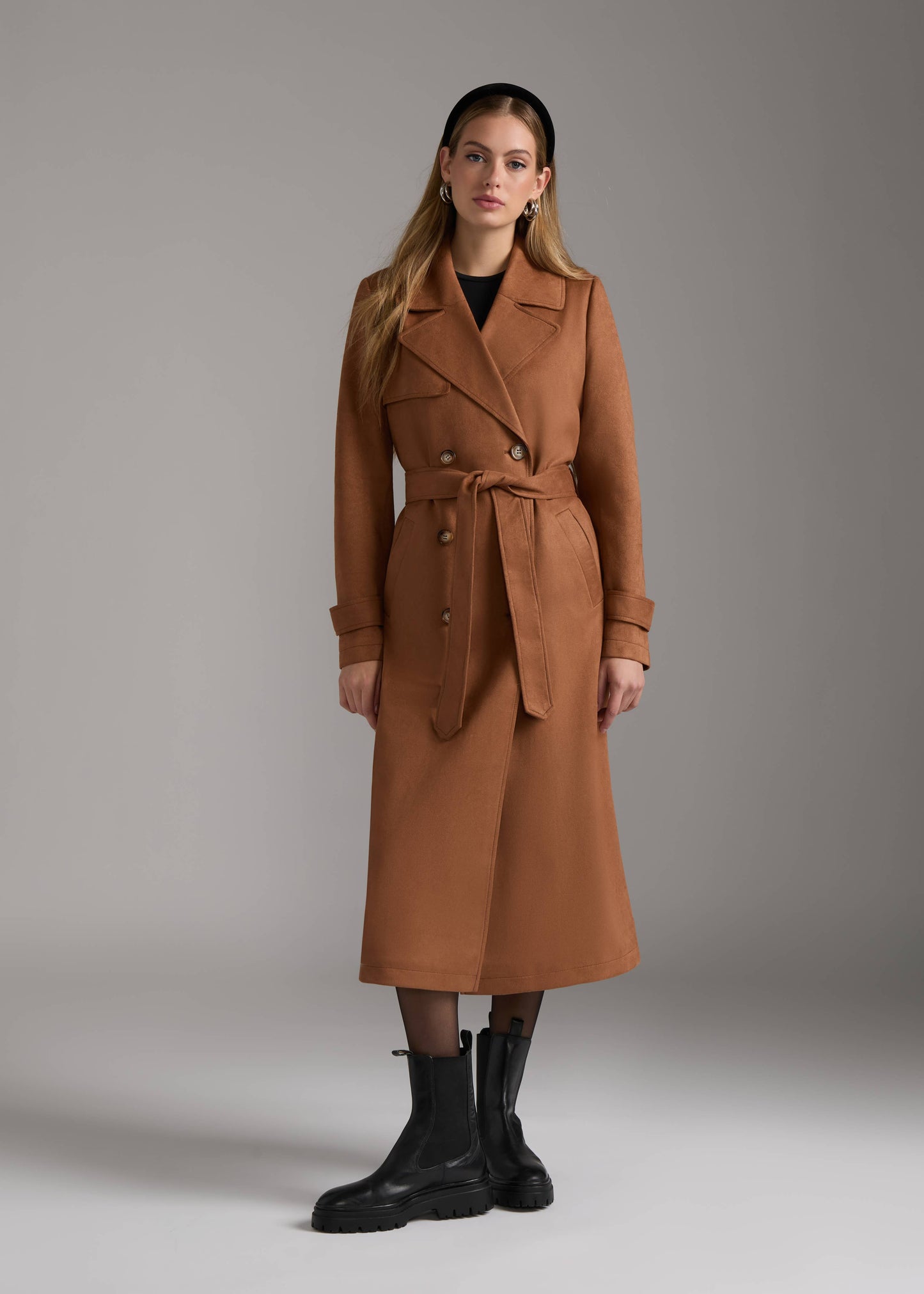Super Soft Vegan Suede Trench Coat