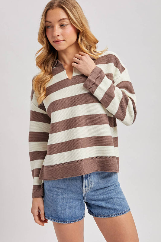 Coco Stripe Boxy Knit Pullover