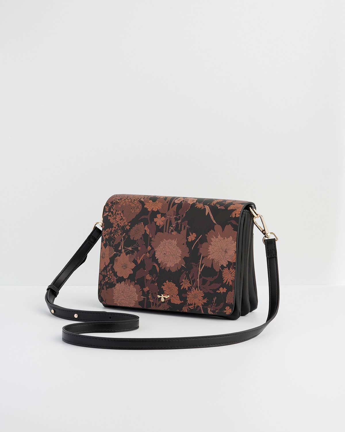 Deco Blooms Black Crossbody Purse