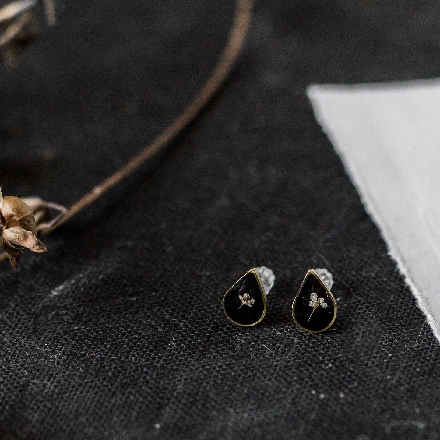 Tiny Teardrop Cameo Studs