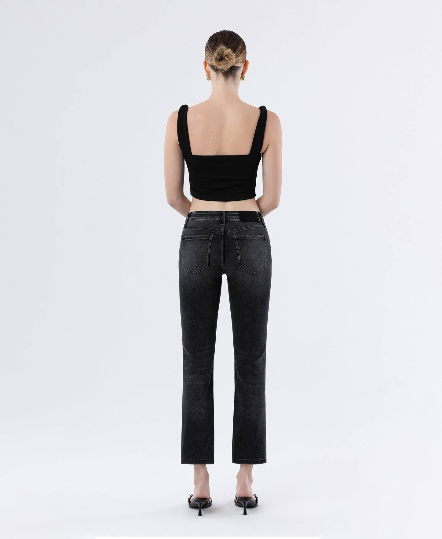 FLYING MONKEY Mid Rise Ankle Slim Straight Jean