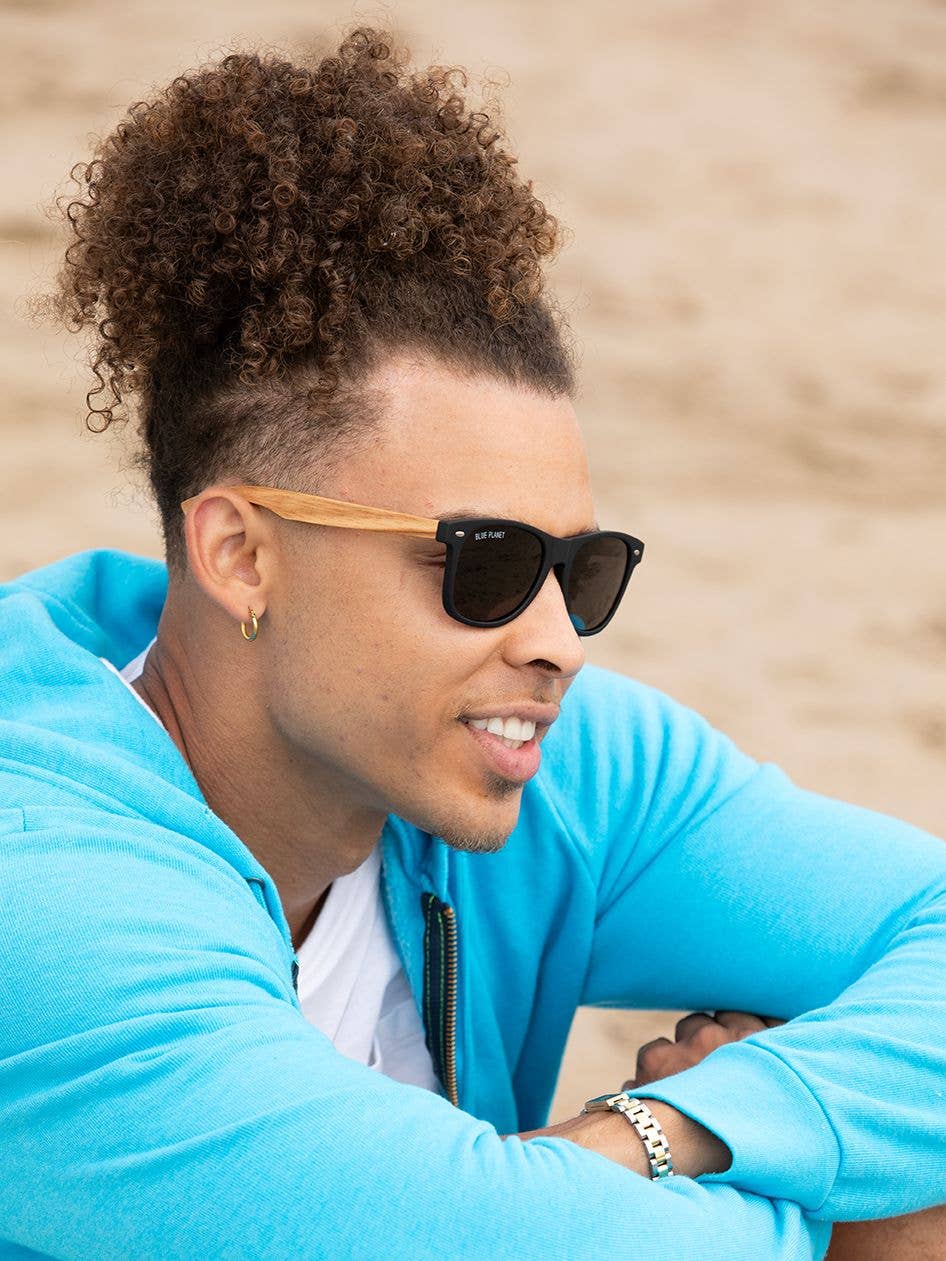 Bodie - Matte Onyx/ Zebra Wood / Smoke Polarized Lens