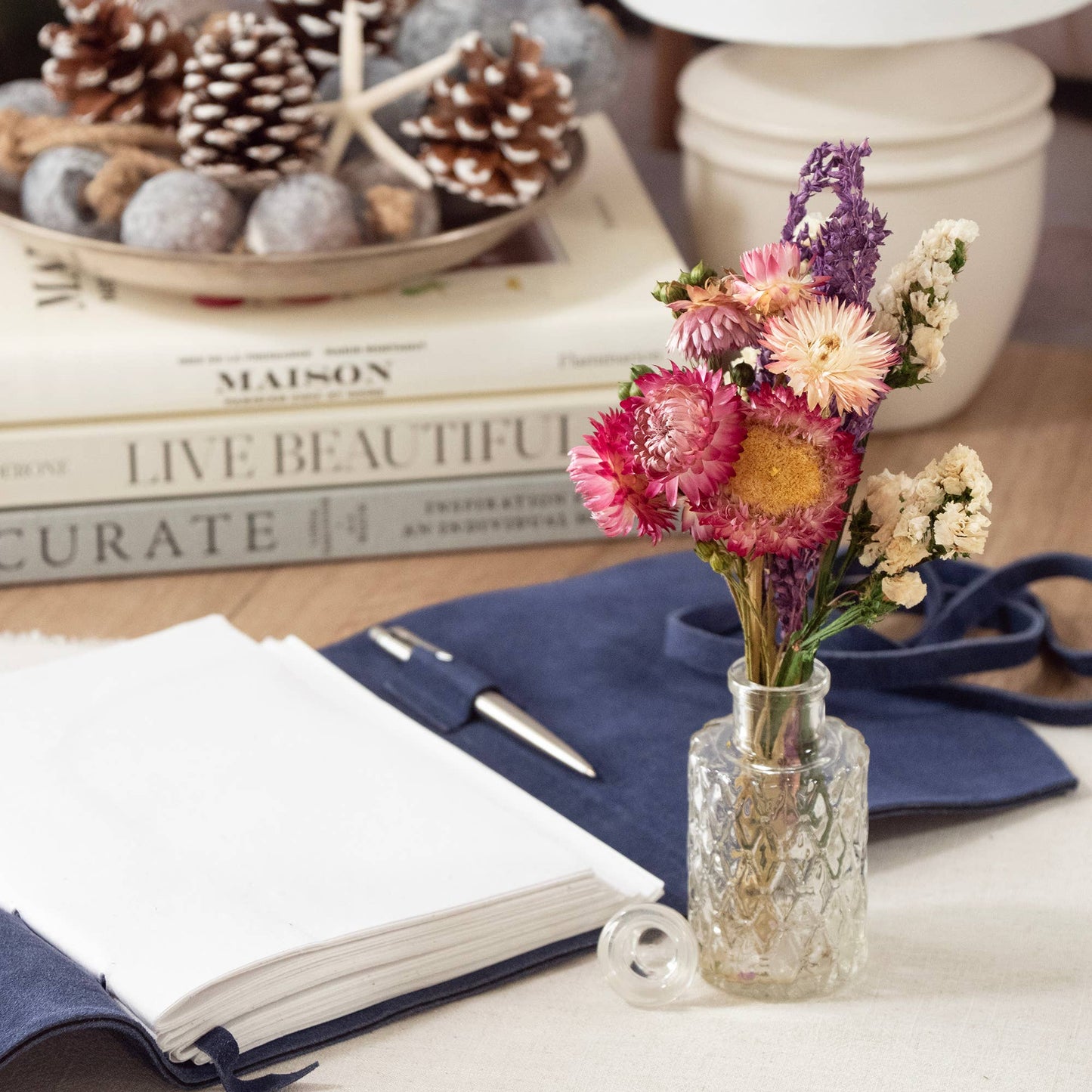 Mini Strawflower & Larkspur Bouquet