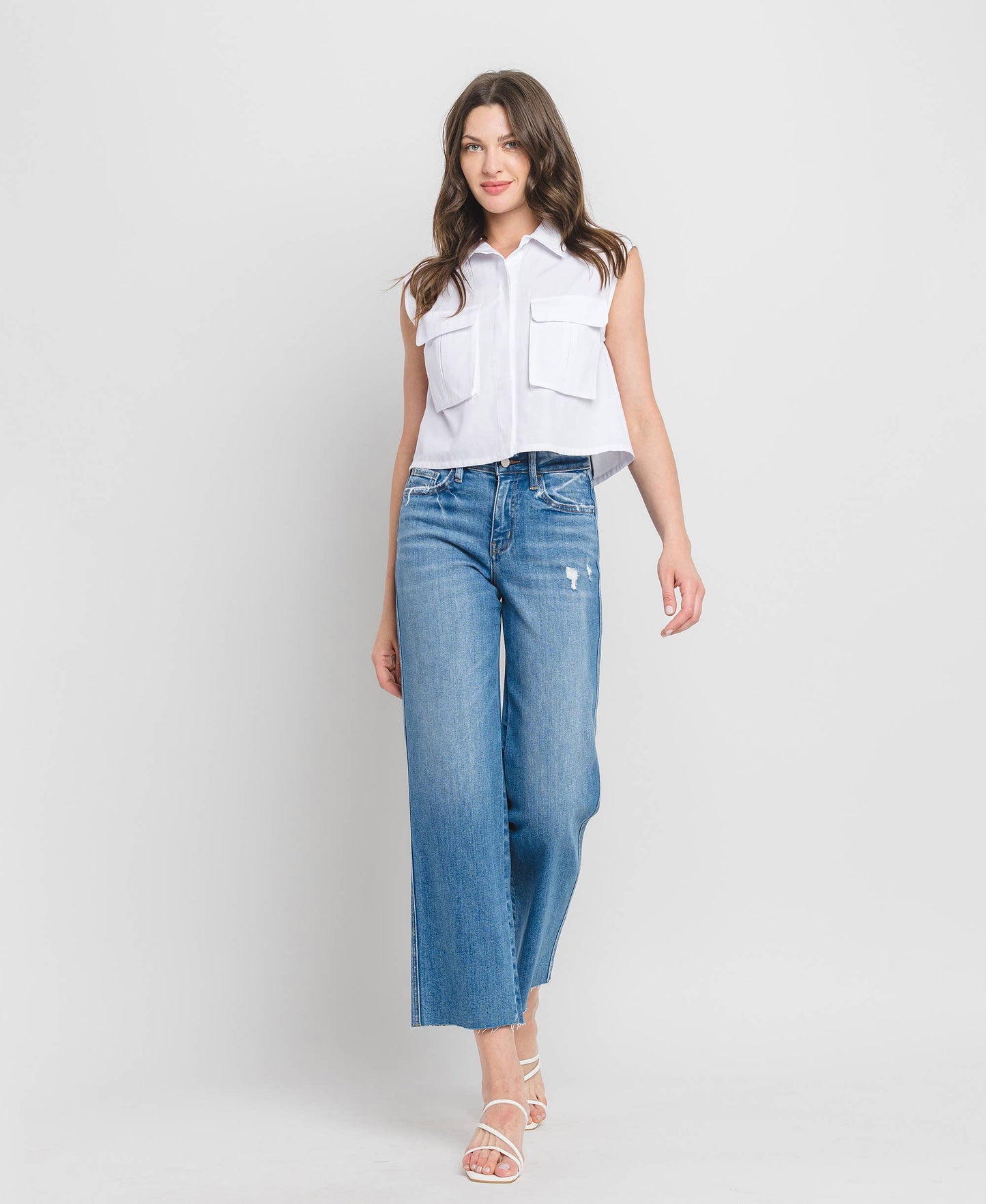 Maeve Raw Hem Sim Wide Jean