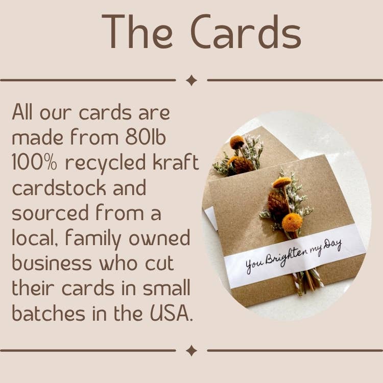 Thanks a Bunch Mini Dried Purple Floral Bouquet Card