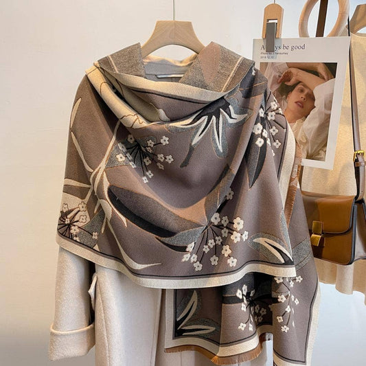 Gray & Black Garden Reversible Wrap