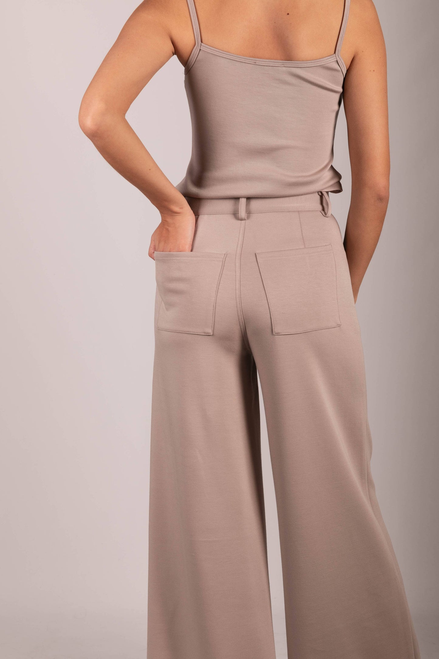 P. CILL Butter Modal Pleated Wide Leg Trousers