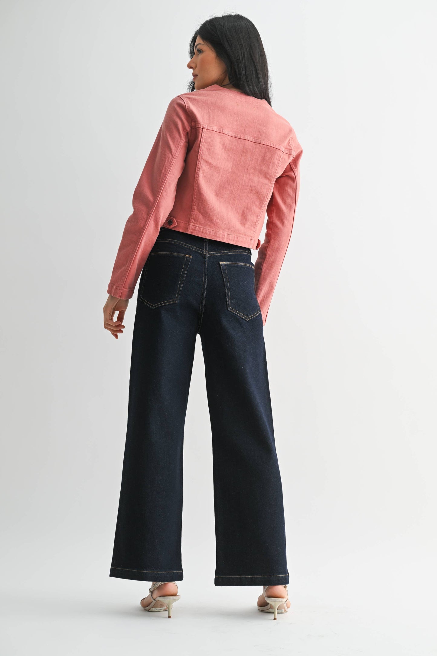 JUST BLACK DENIM - Super Dark Patch Pocket Wide Leg