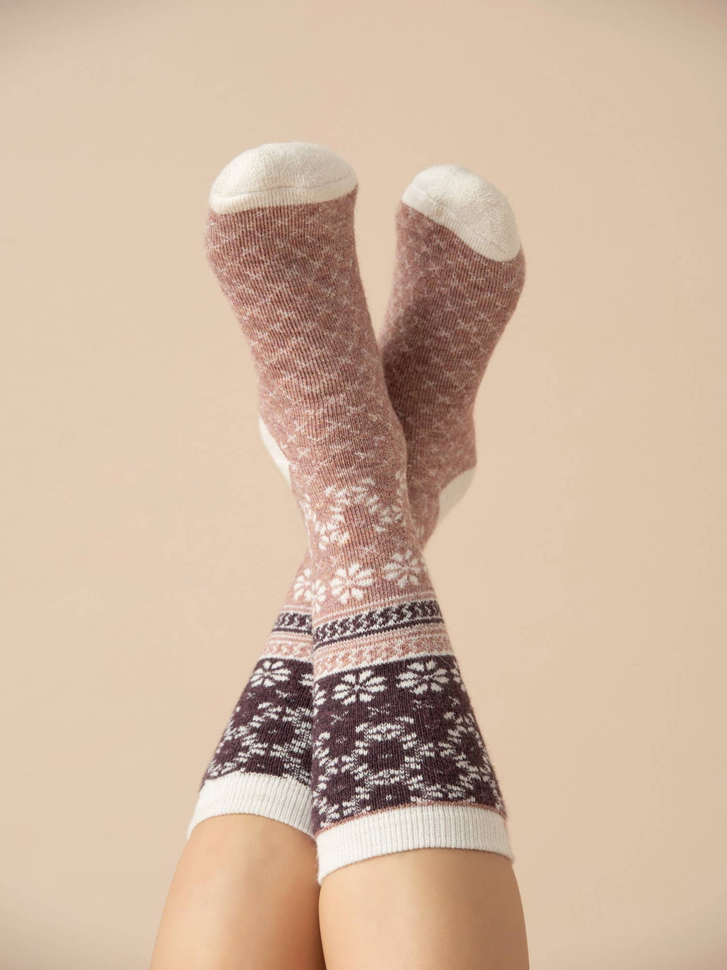 Nordic Alpaca Socks - Blush