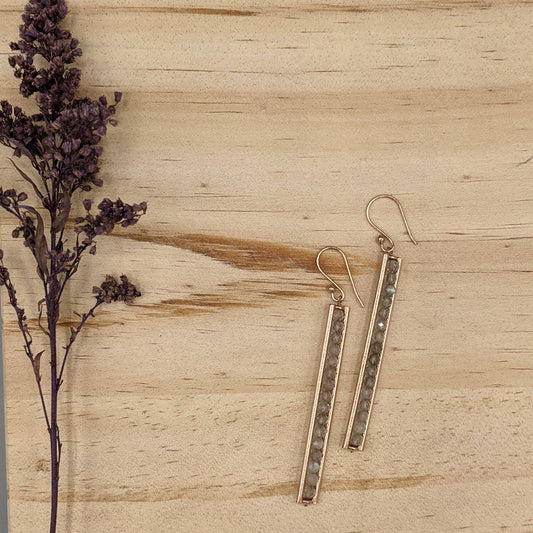 Framed Labradorite Earrings
