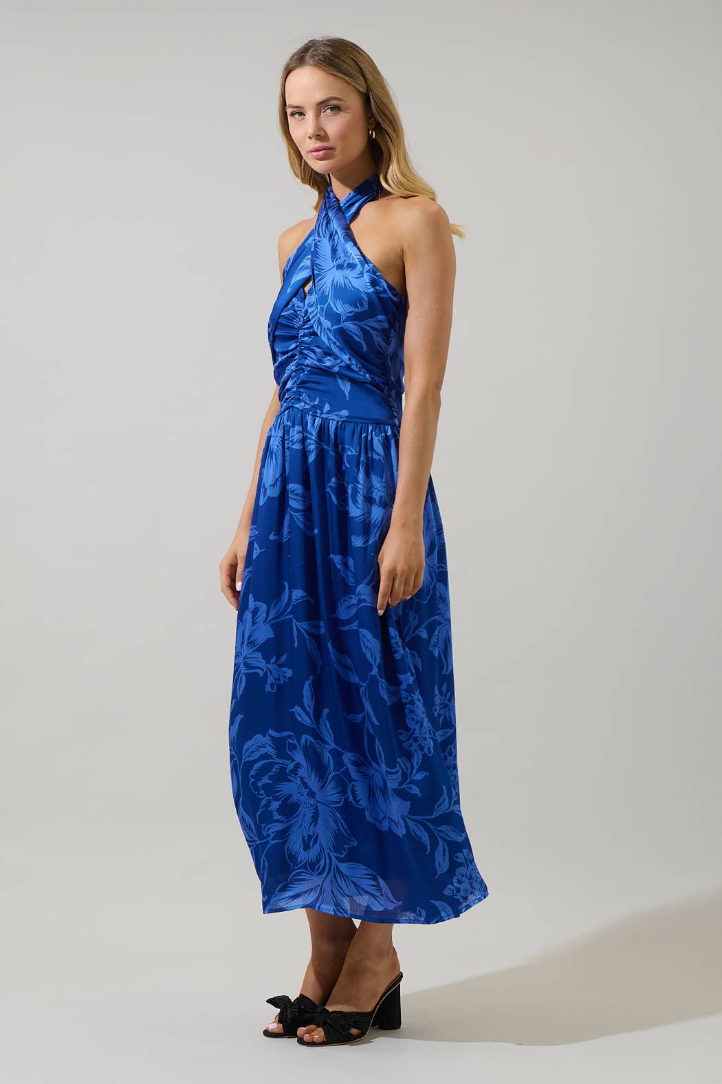 Ciara Floral Halter Maxi Dress