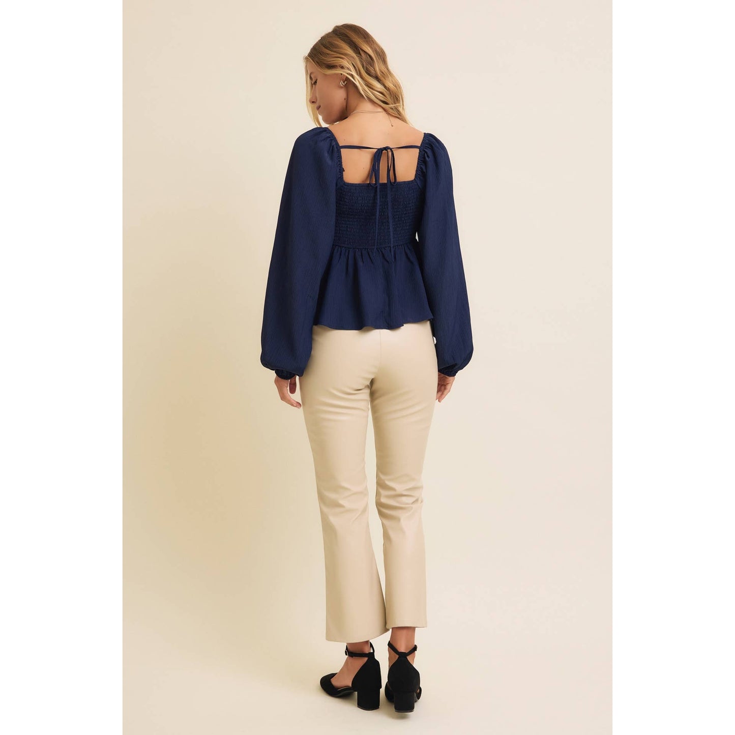 Crinkled Babydoll Blouse