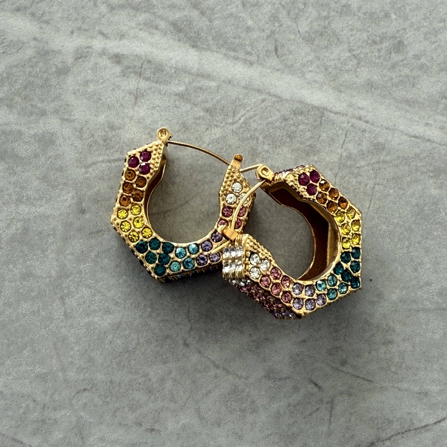 Rainbow Hoop Earrings