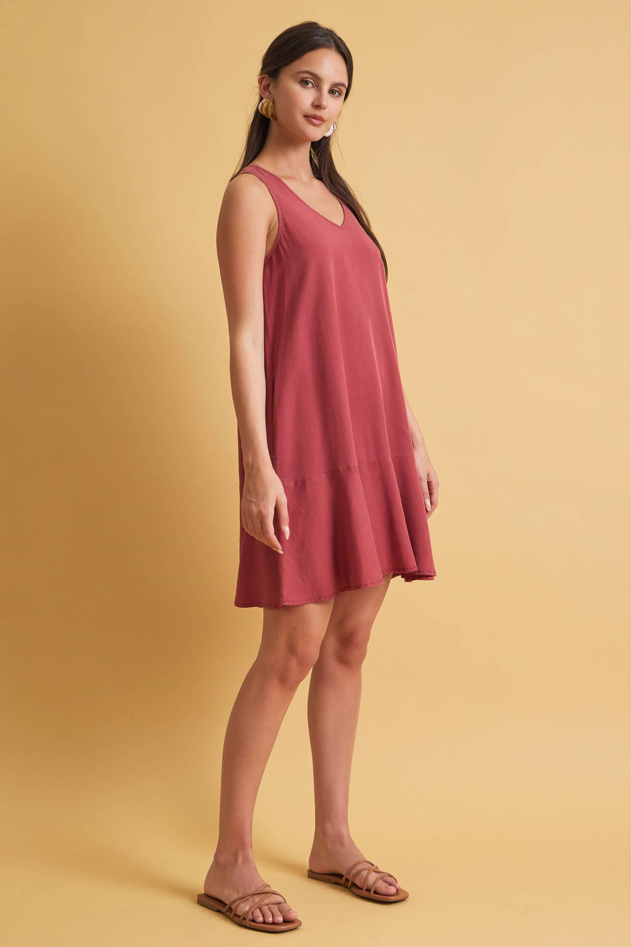 Ruffle Hem Mini Dress