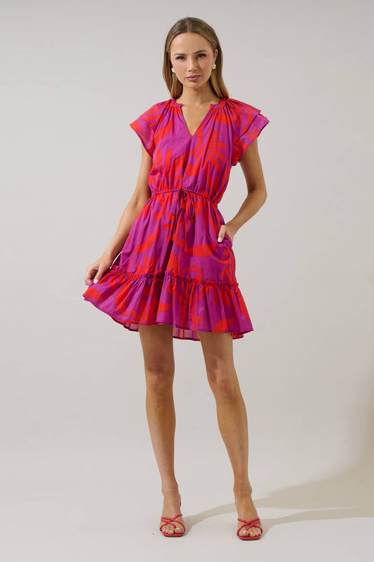Floral Ruffle Mini Dress