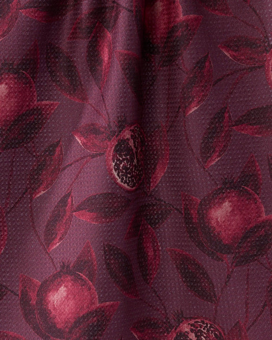 Geometry Rich Garnet Tea Towel