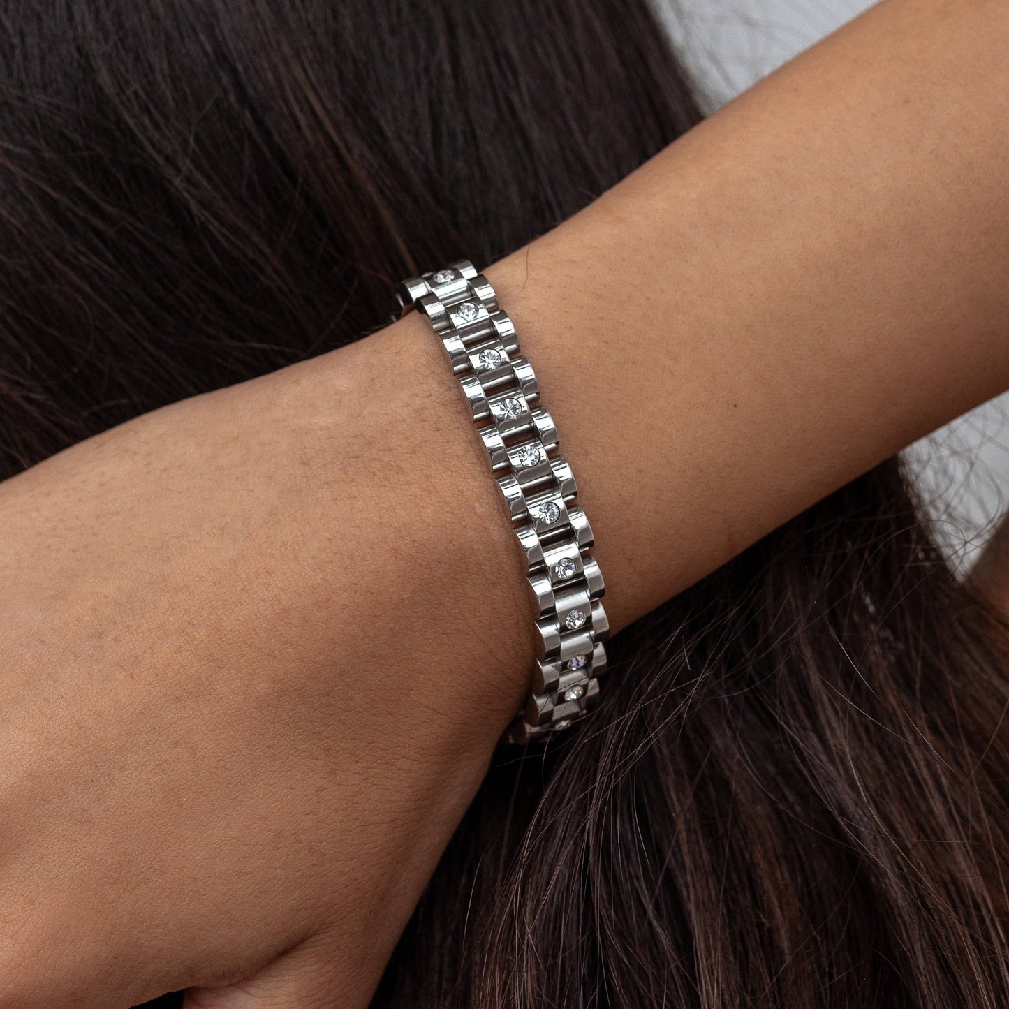 Lineage Bracelet Silver with Cubic Zirconia