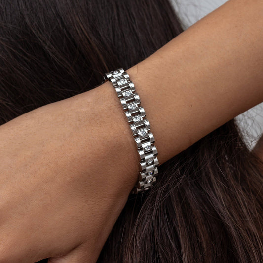 Lineage Bracelet Silver with Cubic Zirconia