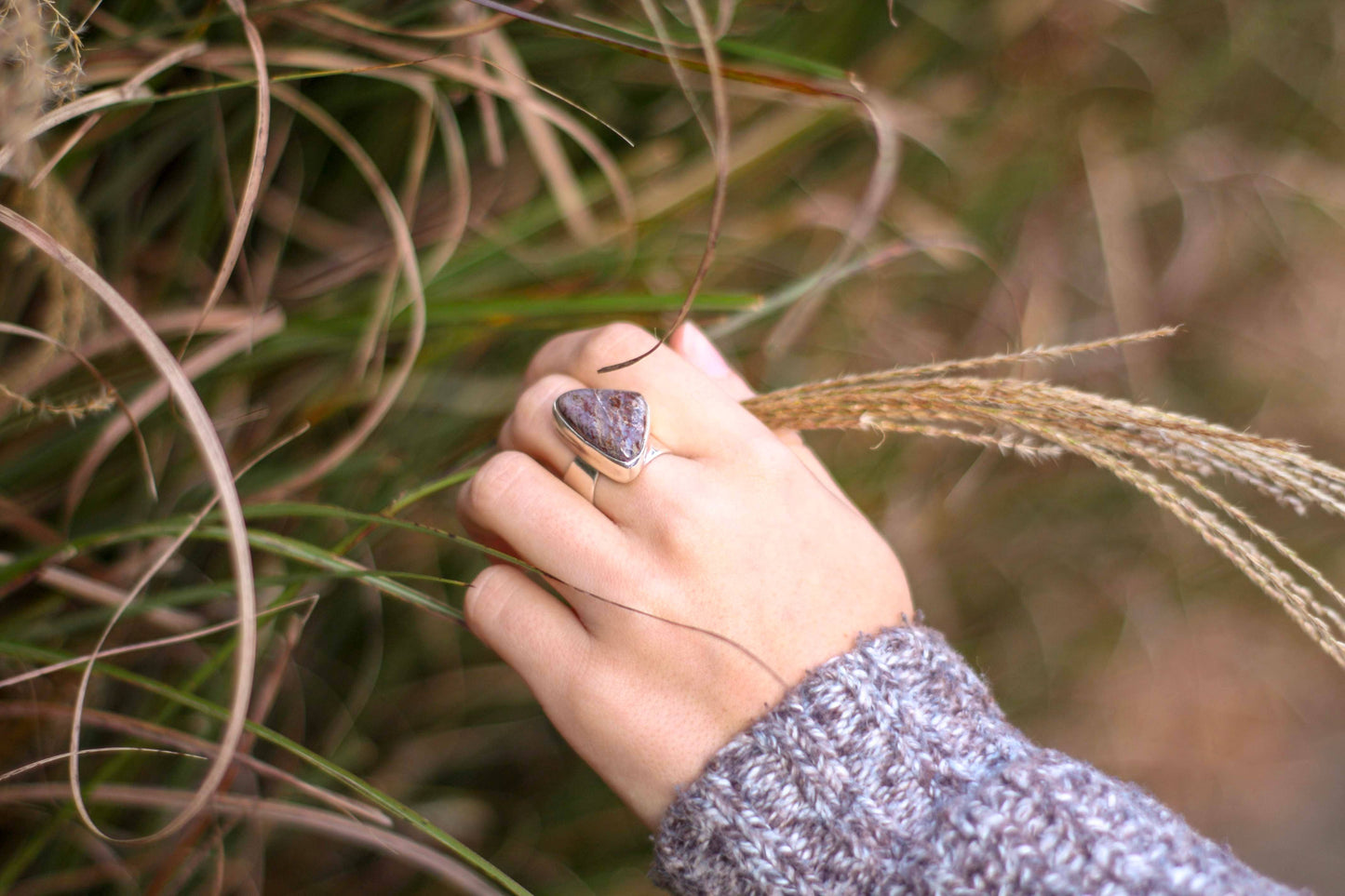 Crazy Lace Agate Cuff Ring