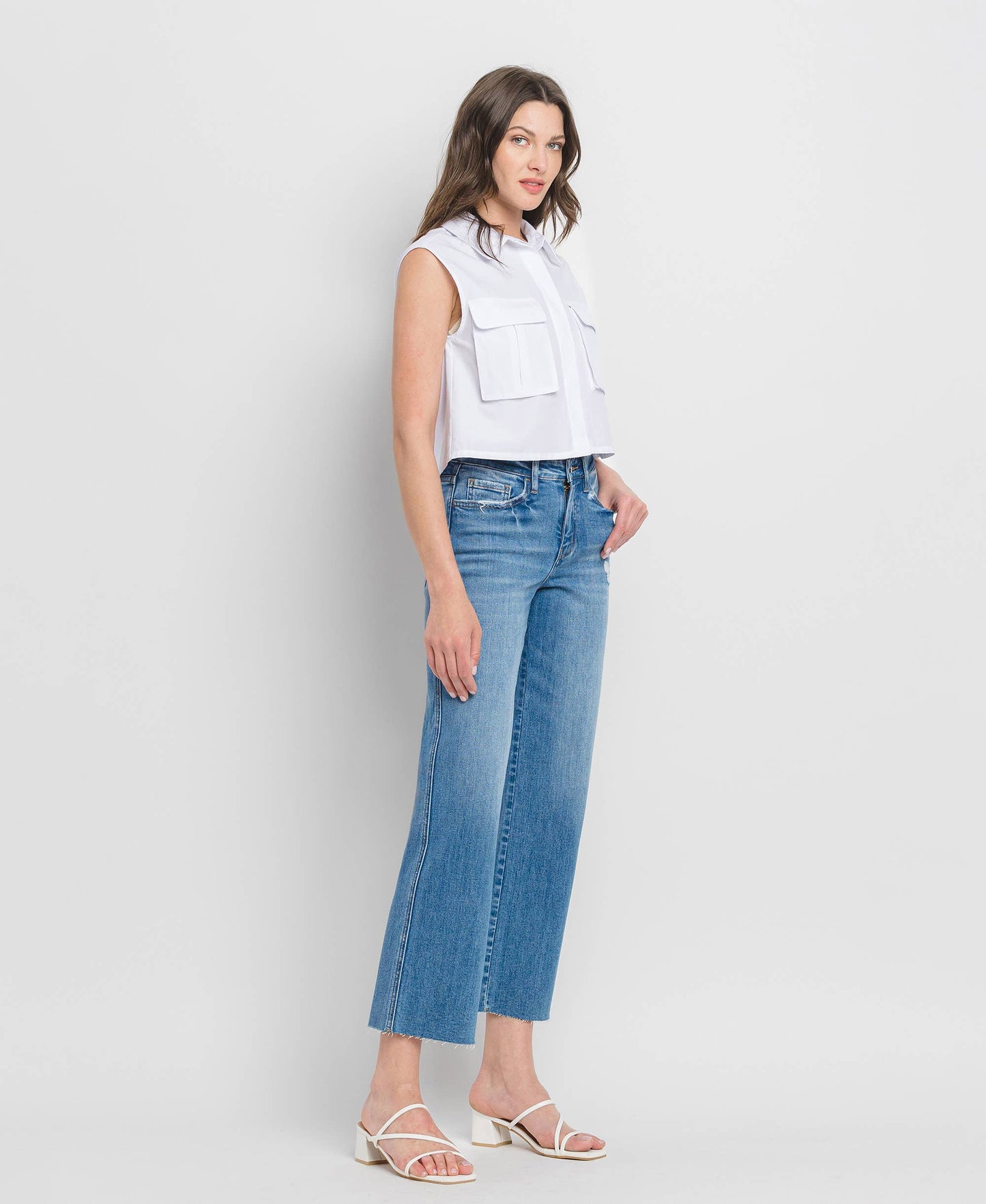 Maeve Raw Hem Sim Wide Jean