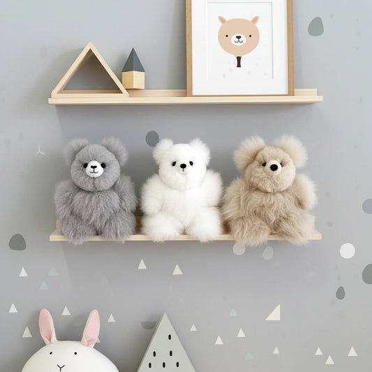 7" Micro Alpaca Stuffed Animal - Bear White