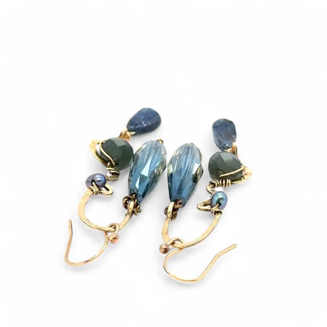 Pouring Water Kyanite Earrings