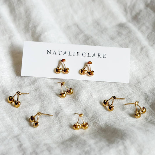 Gold Cherry Studs