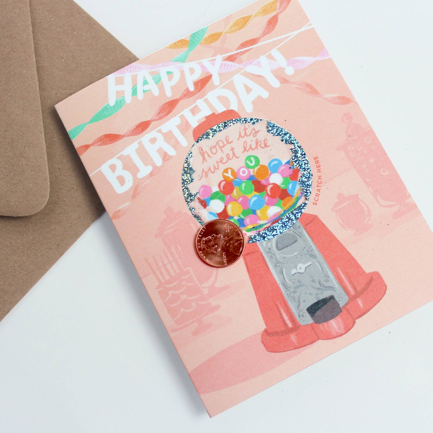 Scratch-off Gumball Machine - Birthday Card