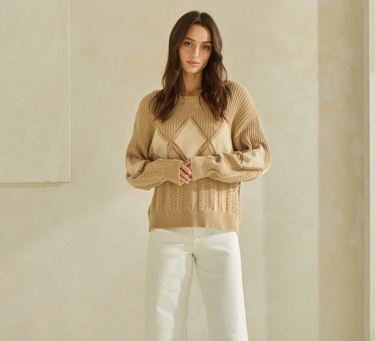 Diamond Openwork Sweater