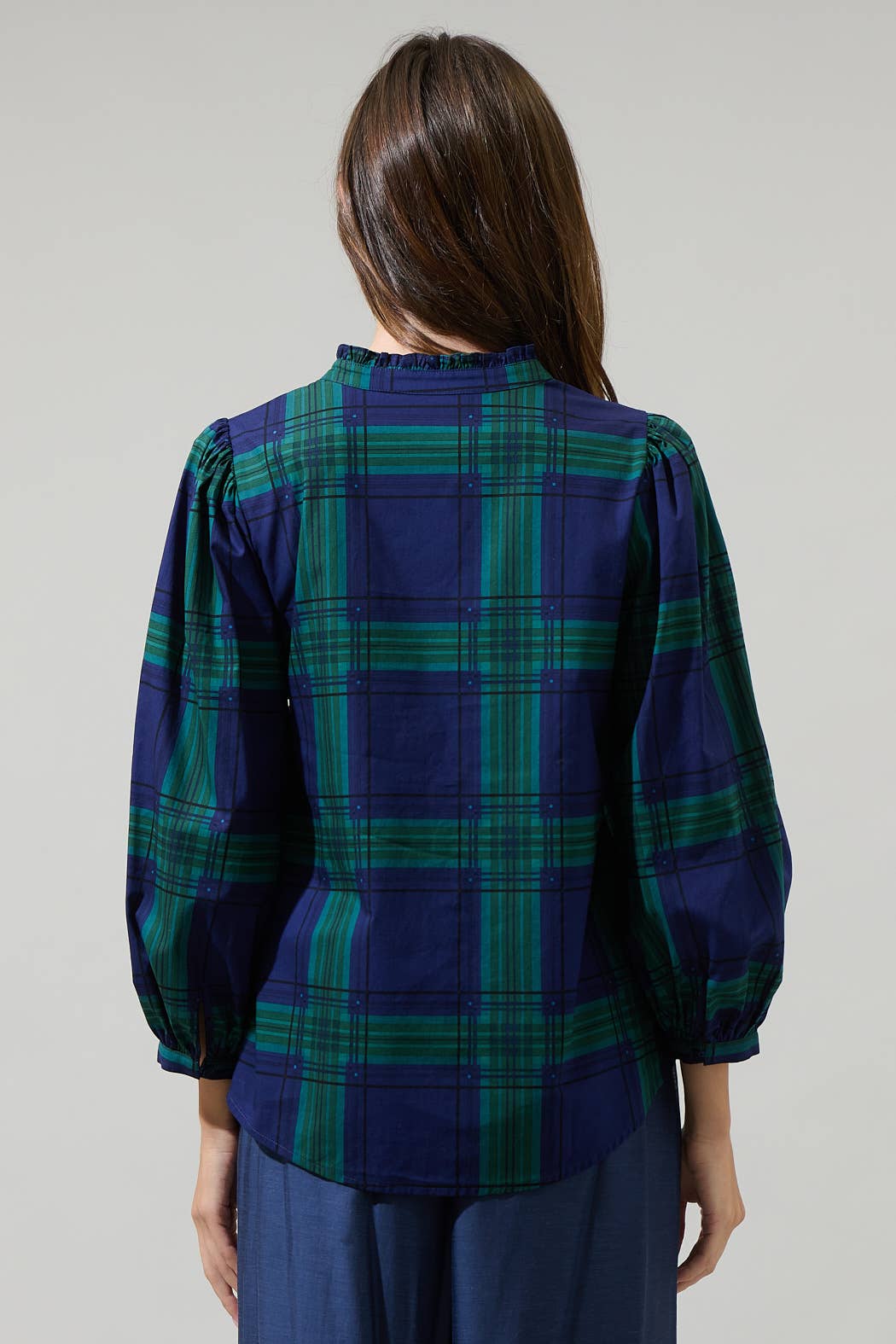Laurel Plaid Button Up Top