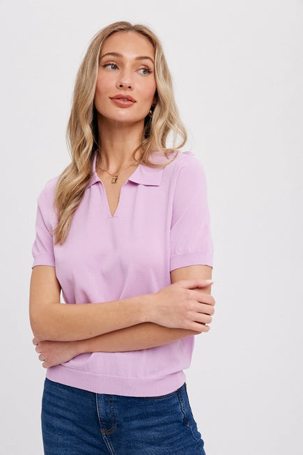 Lavender Lightweight Knit Polo