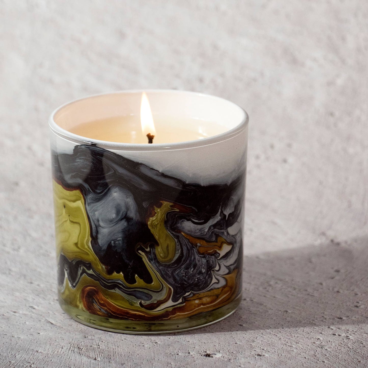 Palo Santo & Rose Swirl Glass Candle