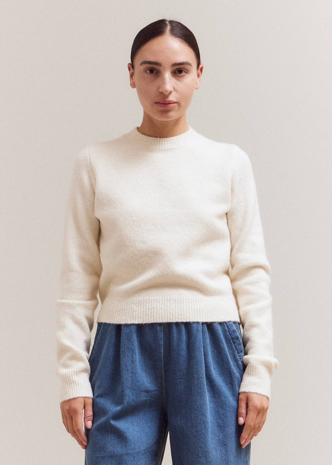 Basic Crew Neck Sweater - Ivory