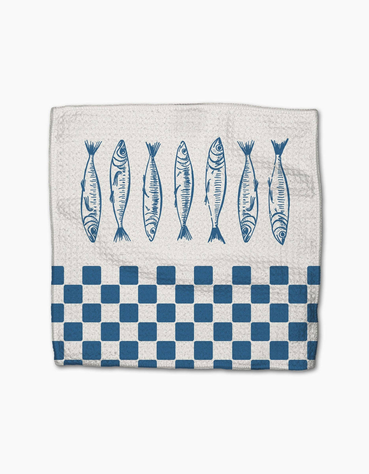 Geometry Sardine Check Blue Dishcloth Set