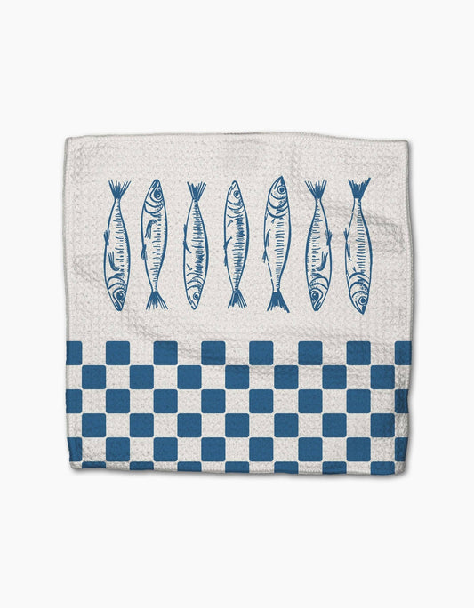 Geometry Sardine Check Blue Dishcloth Set