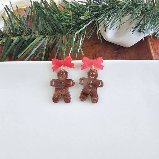 Bow Gingerbread Earrings