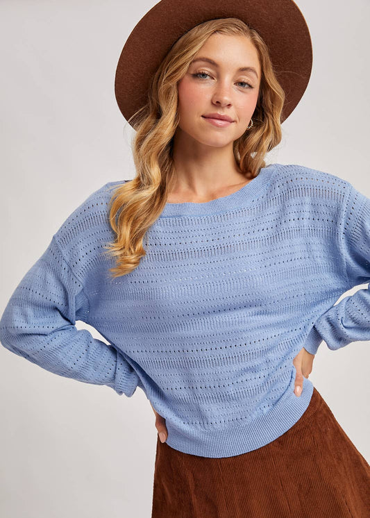 Lightweight Open Knit Pullover Top