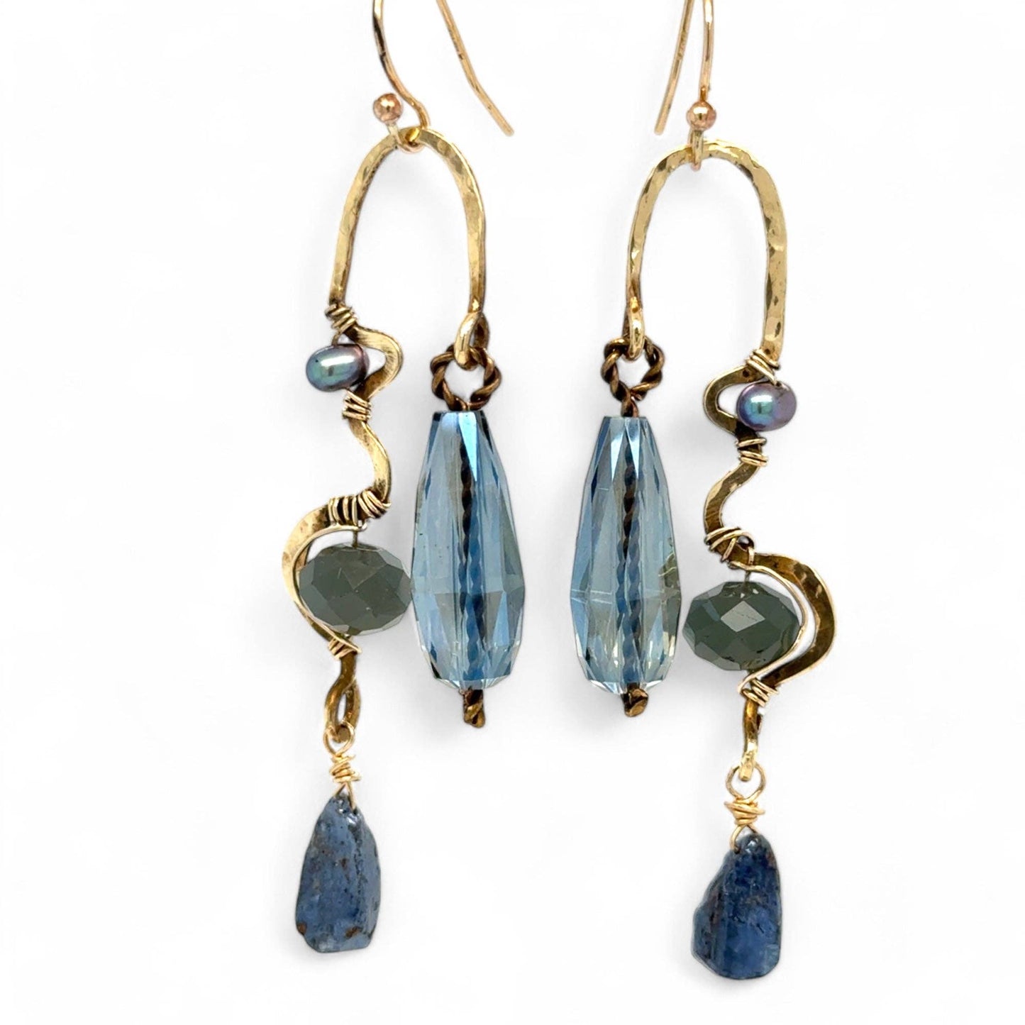 Pouring Water Kyanite Earrings