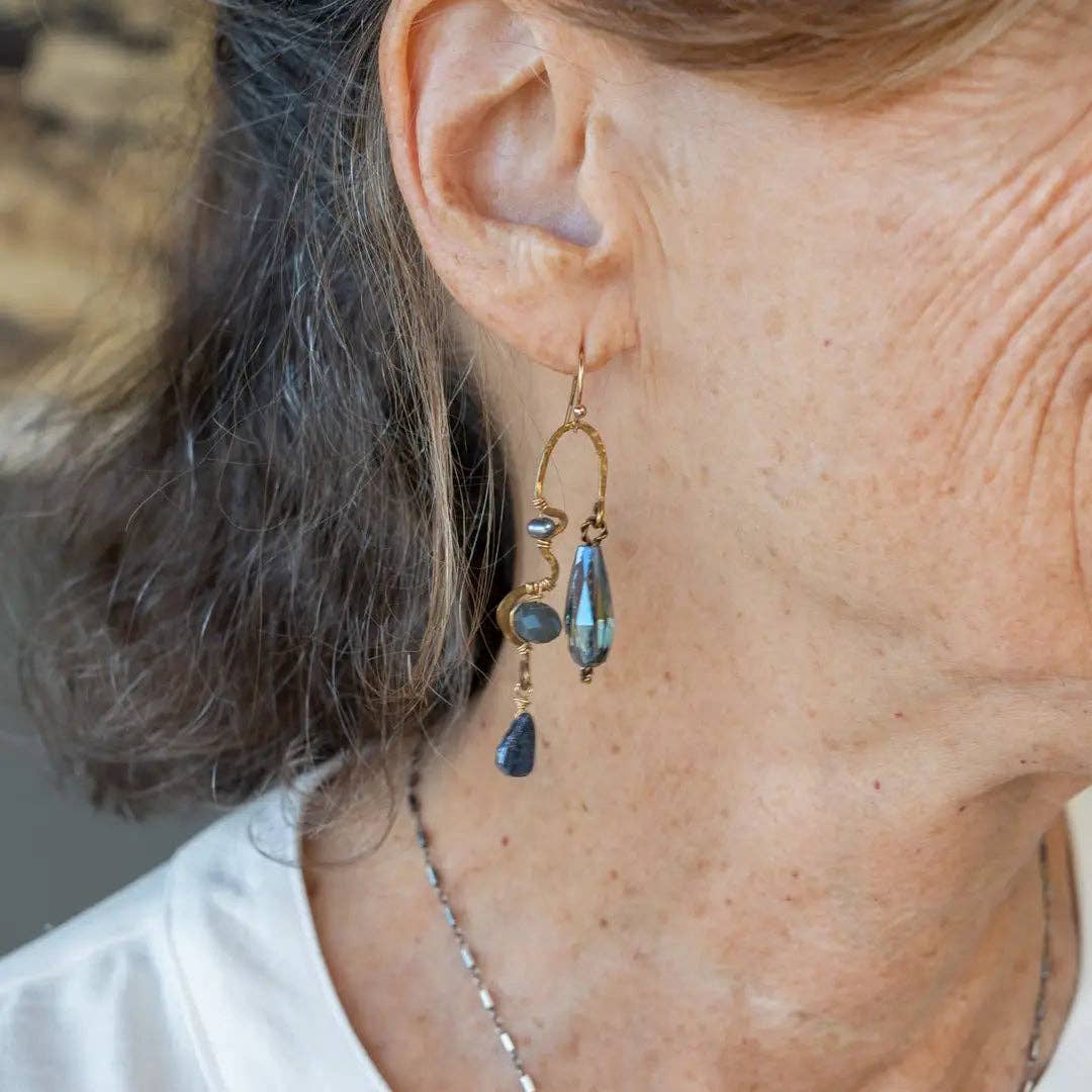 Pouring Water Kyanite Earrings